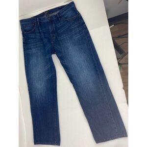 Sean John Jeans Blue Leather Patches 100% Cotton - Size 42
